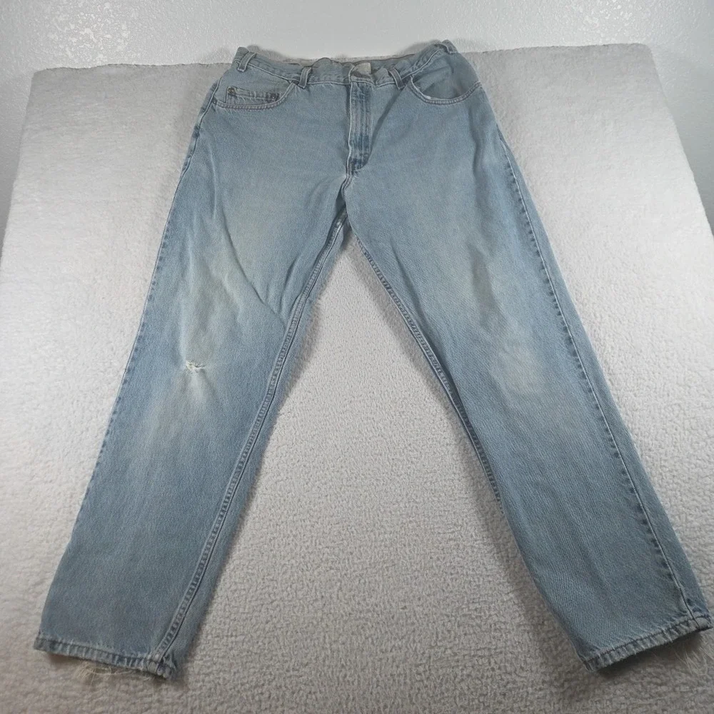 Vintage Levis 545 Jeans Mens 36x32‎ True Light Wash Blue Denim Loose Fit 90s